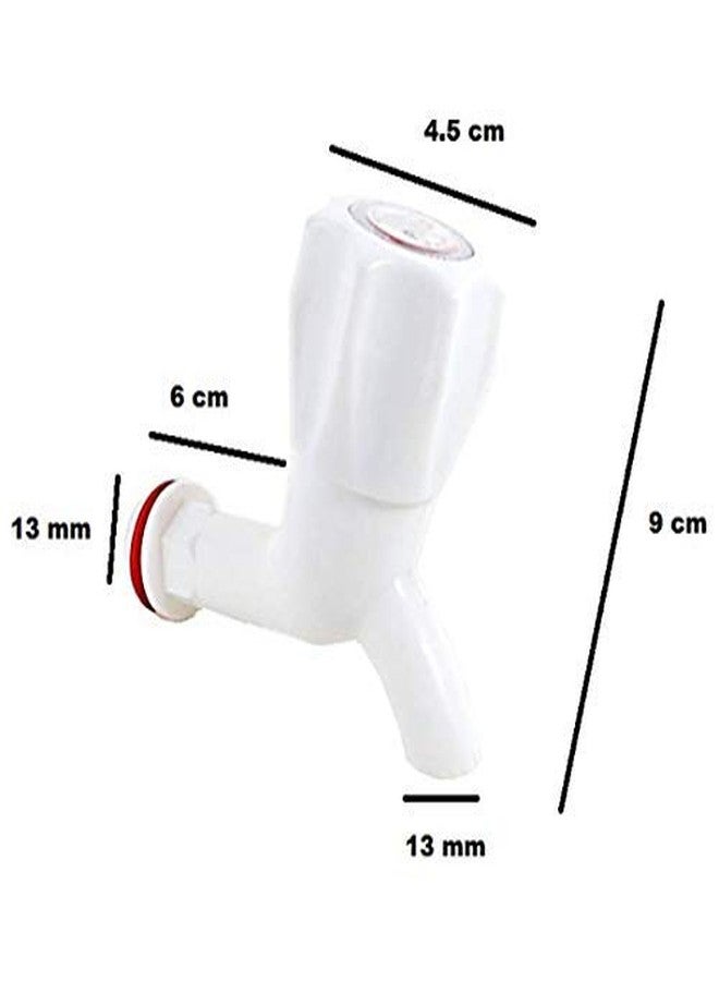 Genericc Cloudteil India White PVC Plastic Bib Cock/Water Taps for Kitchen Bathroom Wash Basins - Set of 12 (1/2", 15 mm) Type PVC Taps Faucet for Hot and Cold Water, Polished - Image 4